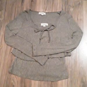 2 piece shirt/sweater set mauve color